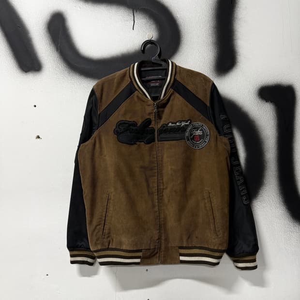 Fubu 후부 코듀로이 멀티 디테일 집업 바시티 자켓 브라운