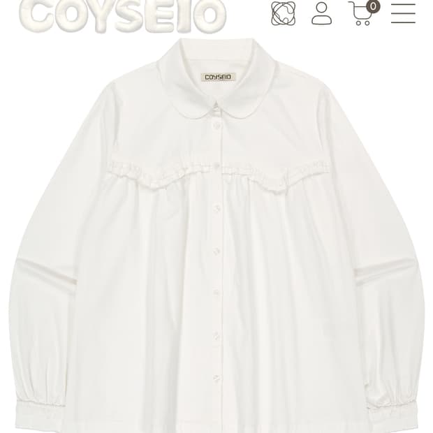 코이세이오 러프컷 프릴 셔츠 아이보리