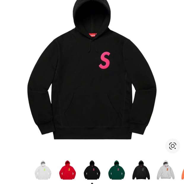 슈프림 S 로고 후드 스웨트셔츠 블랙