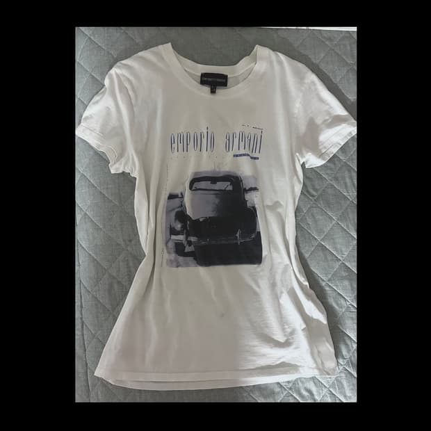 엠포리오 아르마니 프린팅 코튼 반팔티셔츠 반팔슬리브