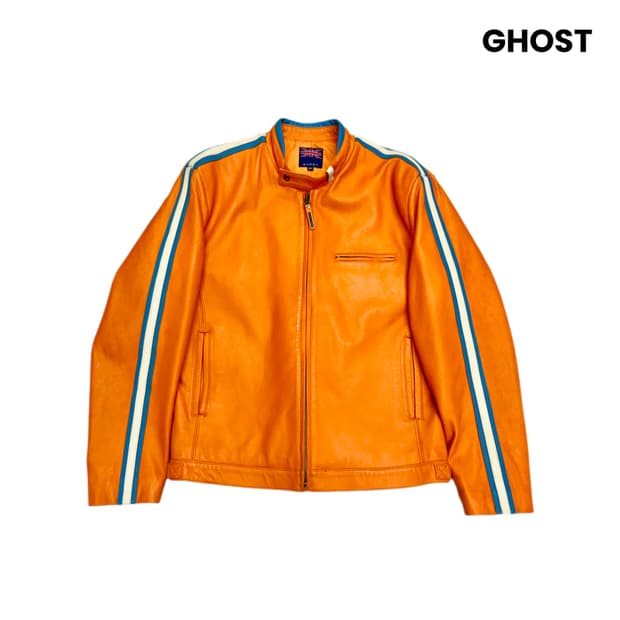 고스트 Y2K 바이커 리얼레더 램스킨 양가죽 자켓