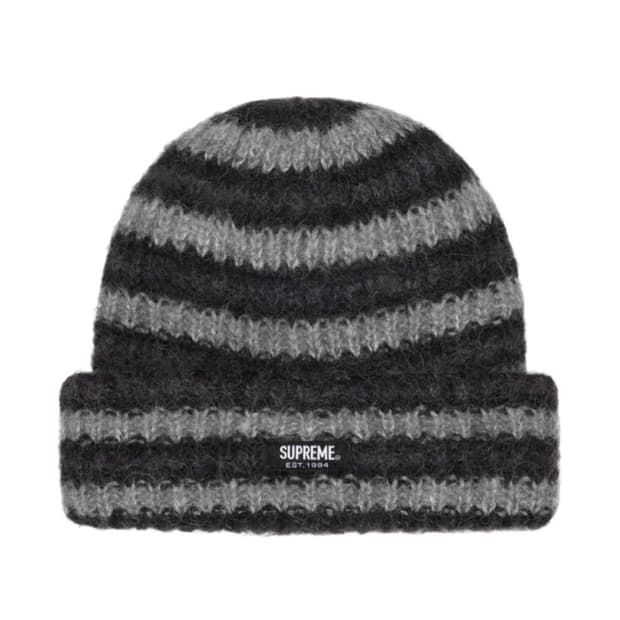 슈프림 루즈 스트라이프 비니 블랙