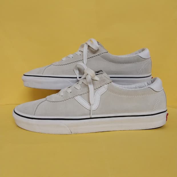 남성 반스 스포츠 스웨이드 아이보리 스니커즈, 운동화 (275)