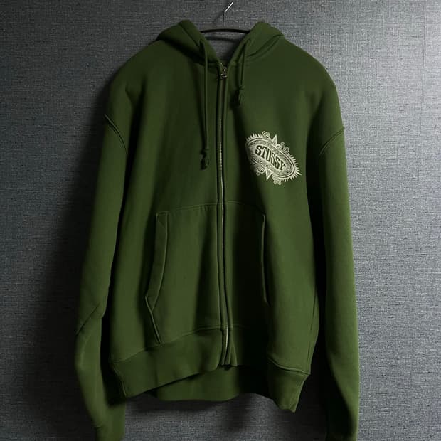 스투시 만트라 후드집업/그린 m