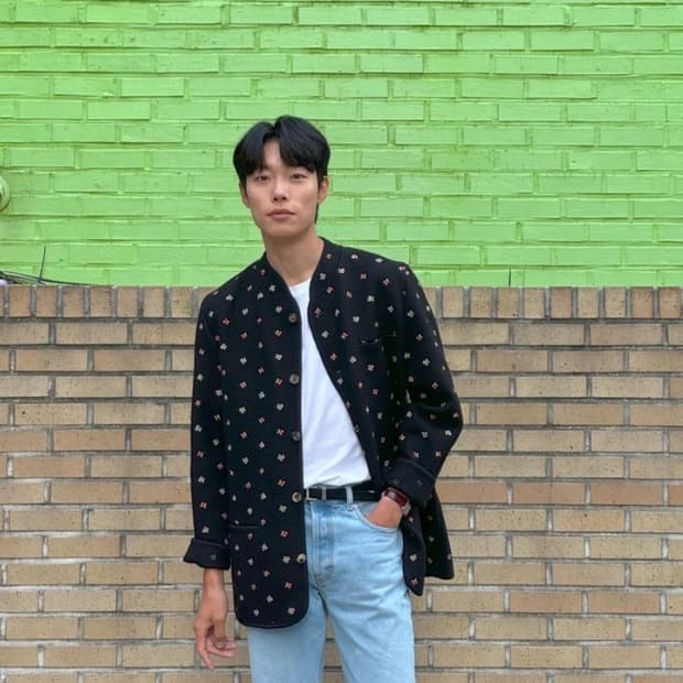 Rier 워커 자켓 플라워 블랙 walker jacket flowers