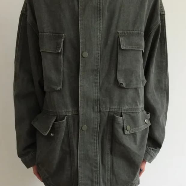 카키 데님 자켓