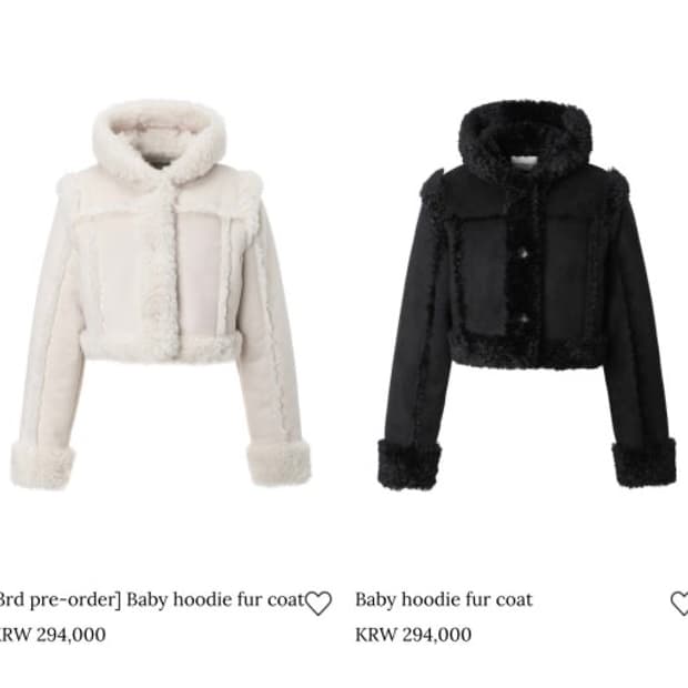 쓰리타임즈 무스탕 baby hoodie fur coat