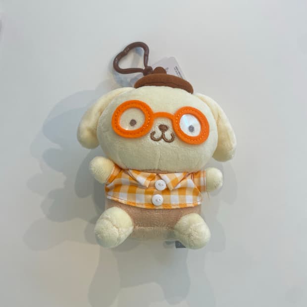 산리오 폼폼푸린 안경 너드 인형 키링