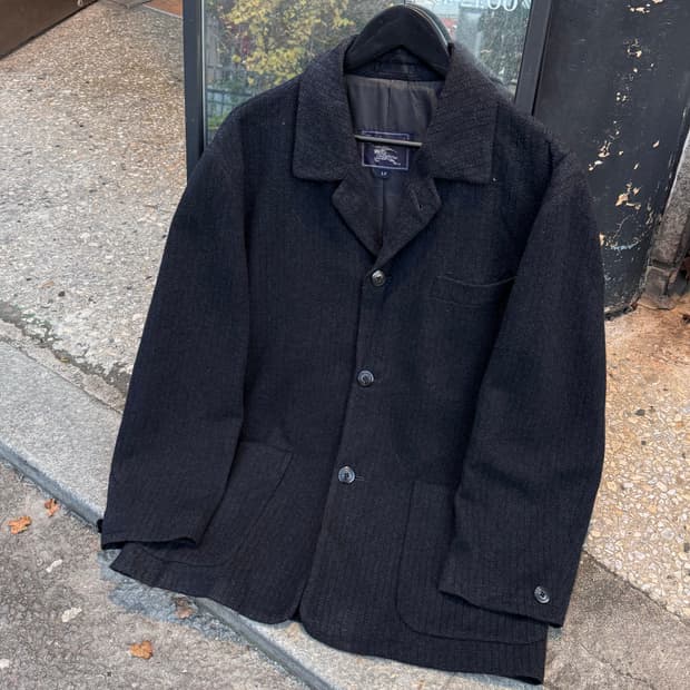 90s 버버리 다크그레이 3B 울 자켓 