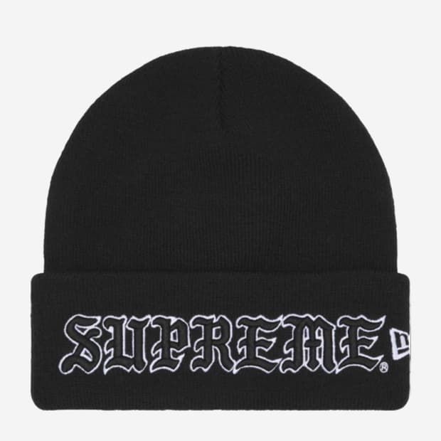 Supreme New Era Old English 비니 블랙 미개봉