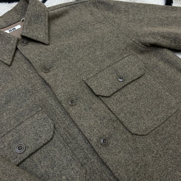 [L]유니클로U 투포켓 울 블렌드 셔츠 자켓