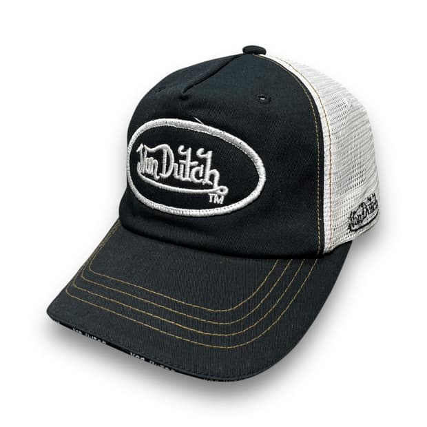 본 더치 y2k 다크 화이트 투톤 트러커 빈티지 메쉬캡