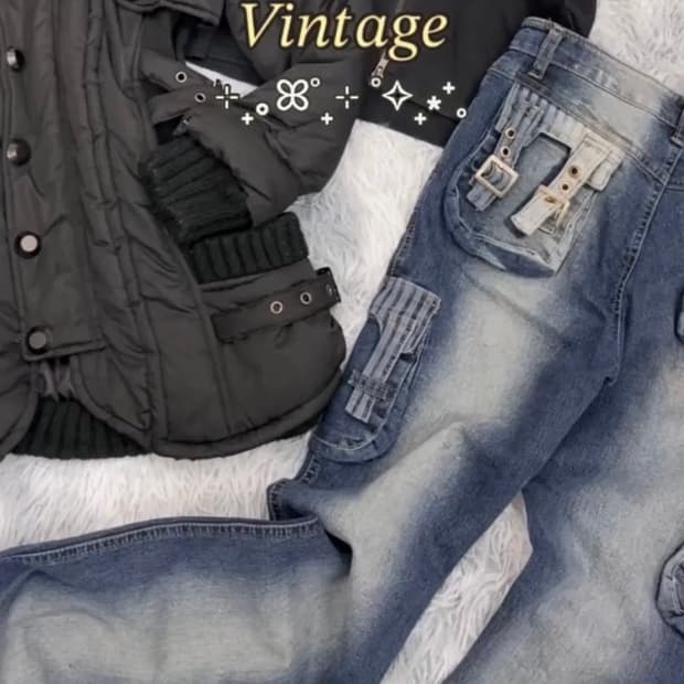 합정빈티지 부츠컷 워싱 데님 청바지 포켓 디테일