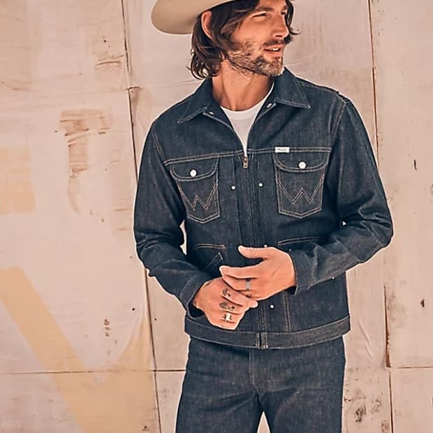 랭글러 콘 데님 화이트오크 셀비지 자켓 L