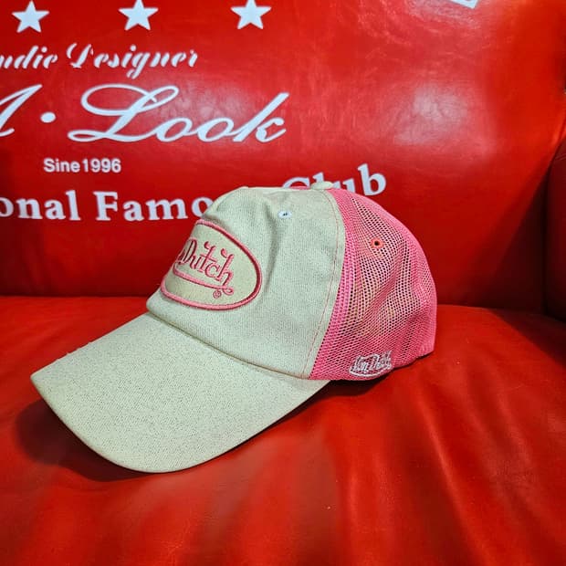 본터치(Vondutch) 베이지 펄 Y2k 핑크 메쉬캡 Free