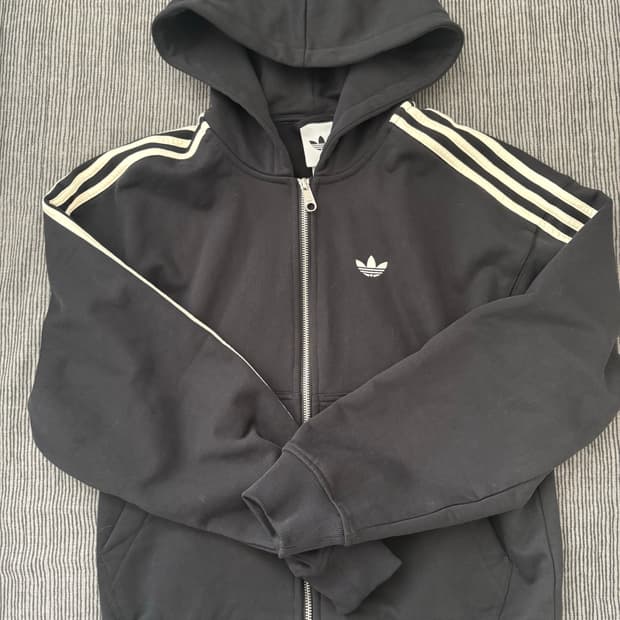 아디다스 후드집업 블랙크림화이트 xs