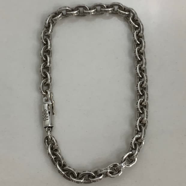 [7인치] 크롬하츠 페이퍼체인 은 팔찌