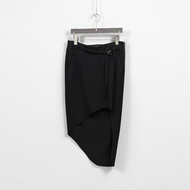 HELMUT LANG asymmetrical belt skirt 