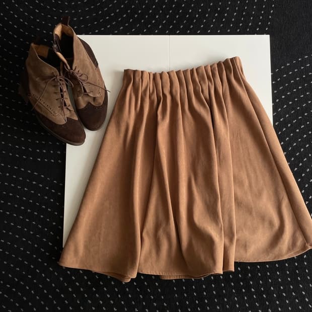 shirring midi skirt