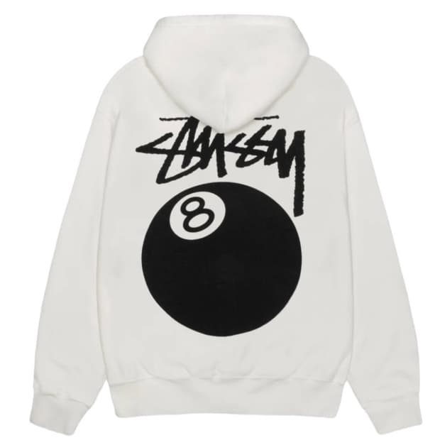 [새상품] 스투시 8볼 다이드 다이스 집 후드집업 내츄럴 화이트