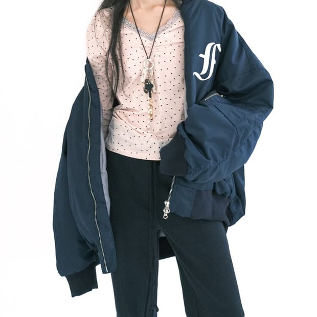 샵페어리 봄버자켓 네이비