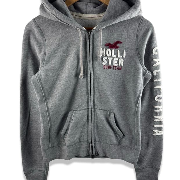 홀리스터 그레이 사이드로고 후드집업2409