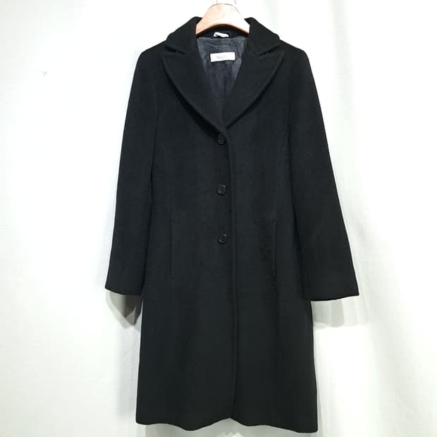 CL230 M 막스마라 90s 이태리판 울캐시미어 스티치 블랙 코트