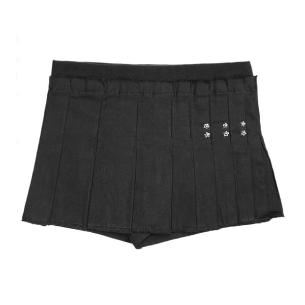 스타 리벳 플리츠 스커트