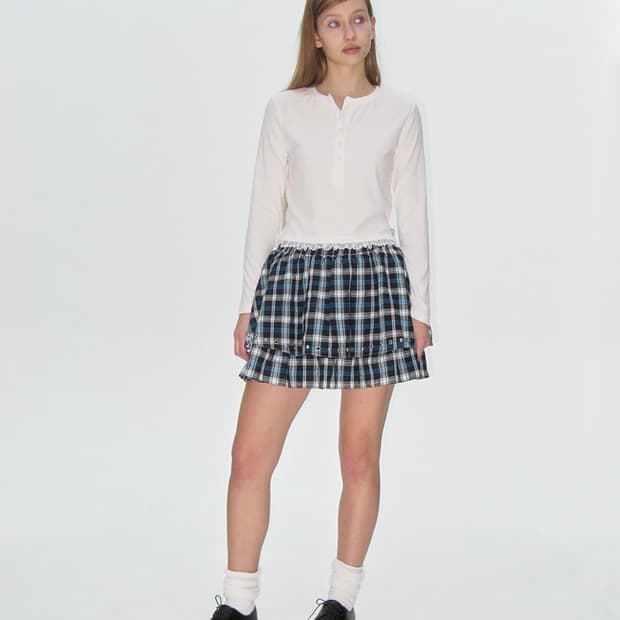 PLZPROJECT STU FRLL SKIRT / CHECK