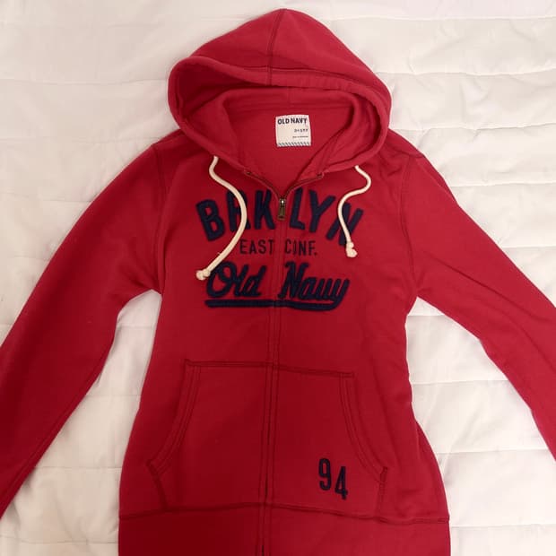 미국빈티지 올드네이비 빈티지 레드 후드집업