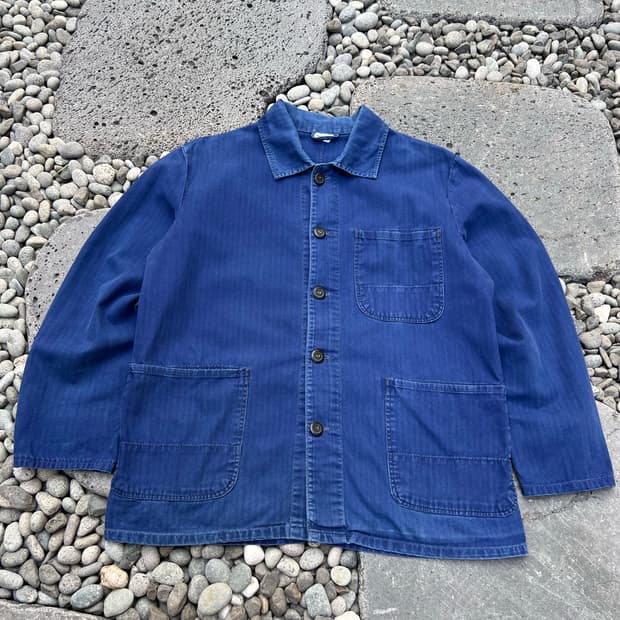 OLD VINTAGE HBT WASHING BLUE 프렌치워크자켓