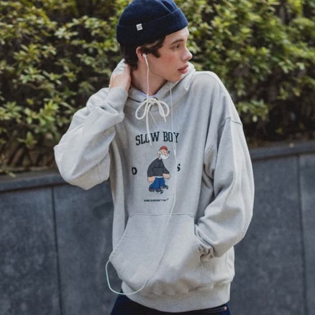 아웃스탠딩 리버스위브 뽀빠이 후드 M