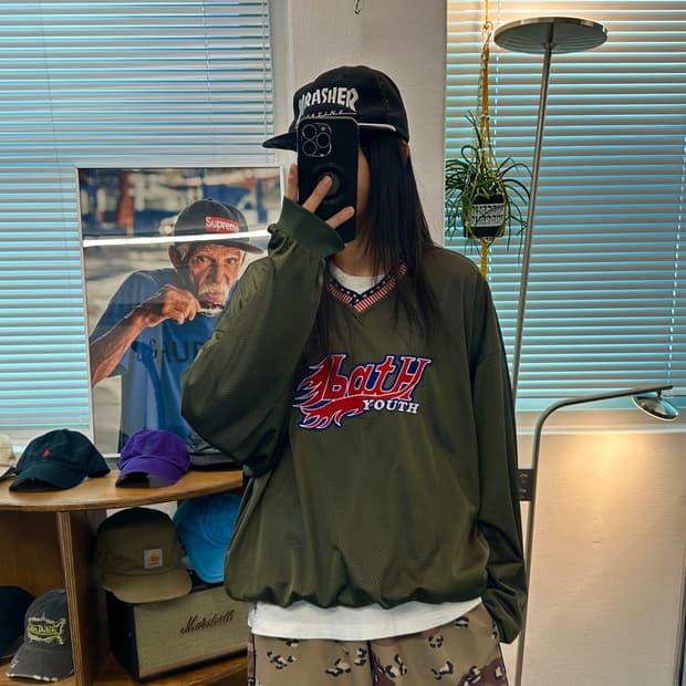 Youth Bath 매쉬 트랙탑 스웻셔츠 M