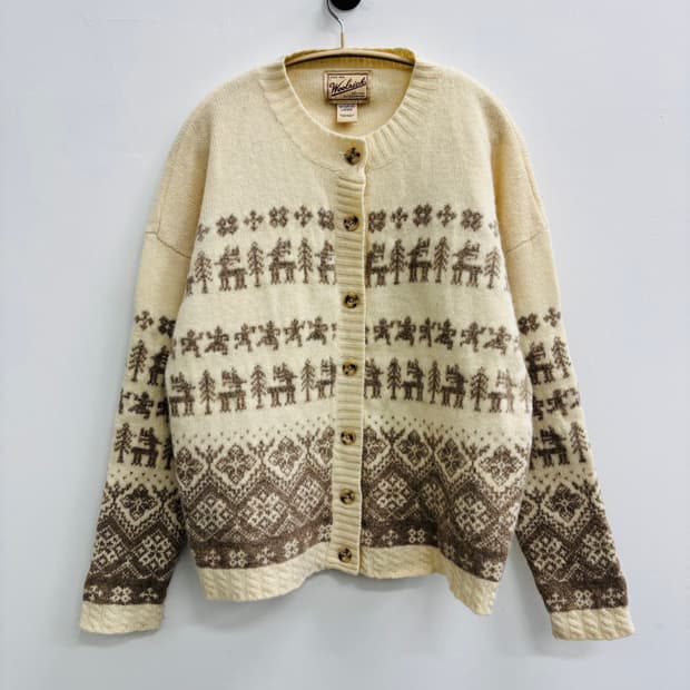 울리치 WOOLRICH 빈티지 노르딕 패턴 니트 가디건