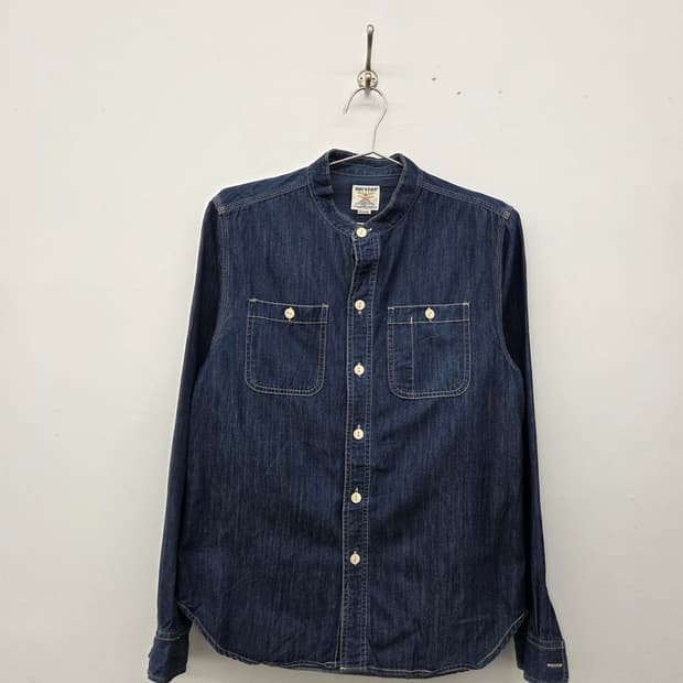 vintage 노카라 데님 셔츠 남m