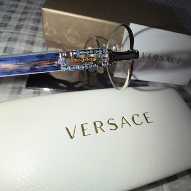 (OS) Versace 베르사체 아이스아웃 라운드 안경 은장