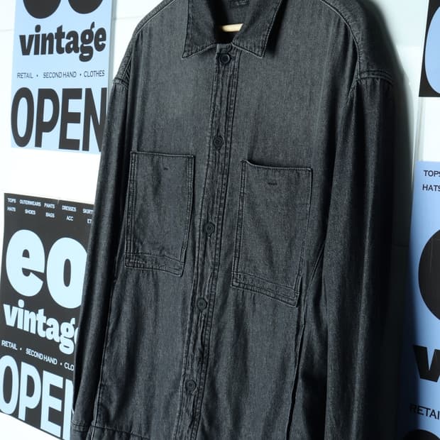 (M-XL) 질스튜어트 셔츠 남방 데님 청 아메카지-7AF0