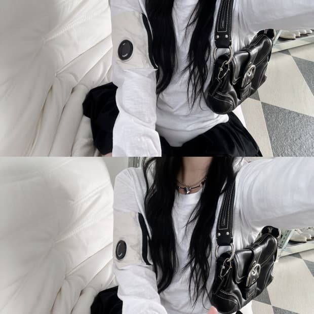 C.P컴퍼니 렌즈와펜 나일론 포켓 화이트 맨투맨 