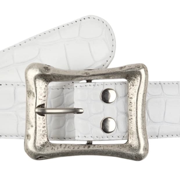 에모스탠스클럽 코어 벨트 크록 엠보스드 화이트 새상품 Core Belt