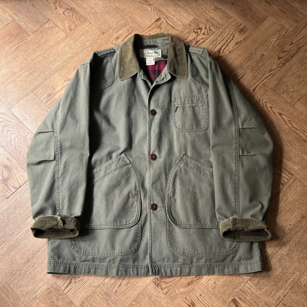 [L]L.L.Bean USA 엘엘빈 프리마로프트 체크라이닝 카키 헌팅자켓