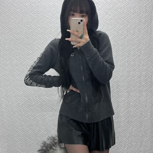 아베크롬비 올드스쿨 Y2K 00's 약기모 후드집업 M C09906