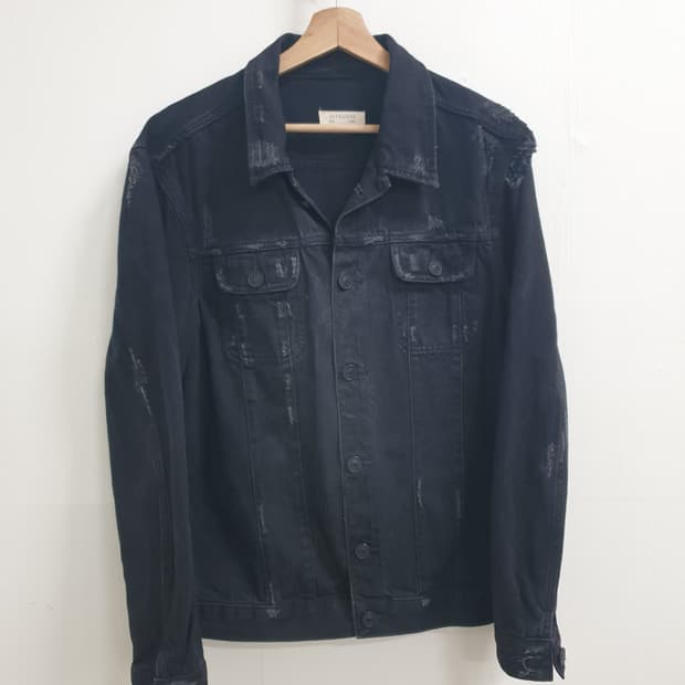 ALLSAINTS 블랙 트루커 데님 자켓 L