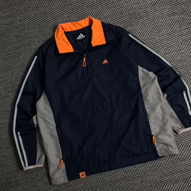 00s 아디다스 올드스쿨 배색 우븐 아노락y 3387