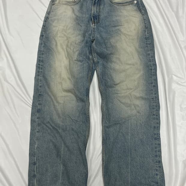 (30) MOD9 세미 와이드 연청 데님 팬츠