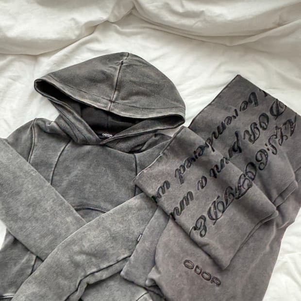 오도어 후드티+스카프 세트