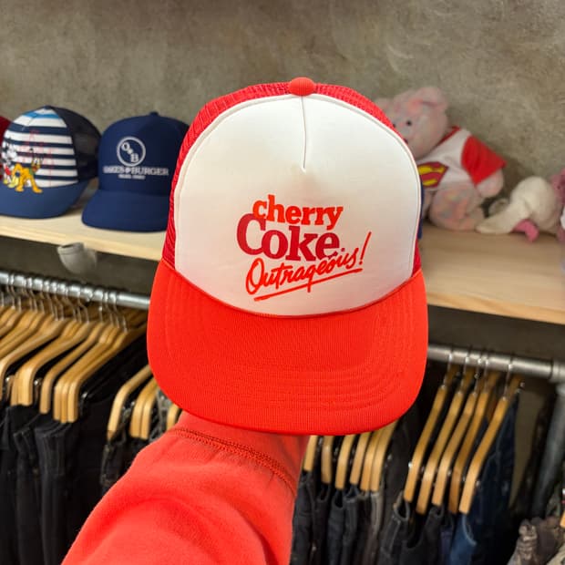 90s USA 빈티지 체리콕 굿즈 트러커 매쉬 볼캡 모자 