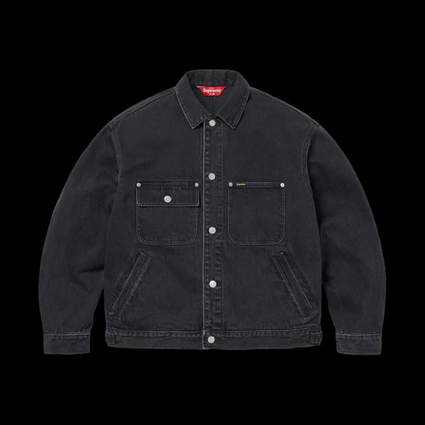 XL/슈프림 데님 초어 트러커 자켓 블랙 - 24SS