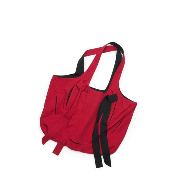 yiyae reversible tote bag wine/black