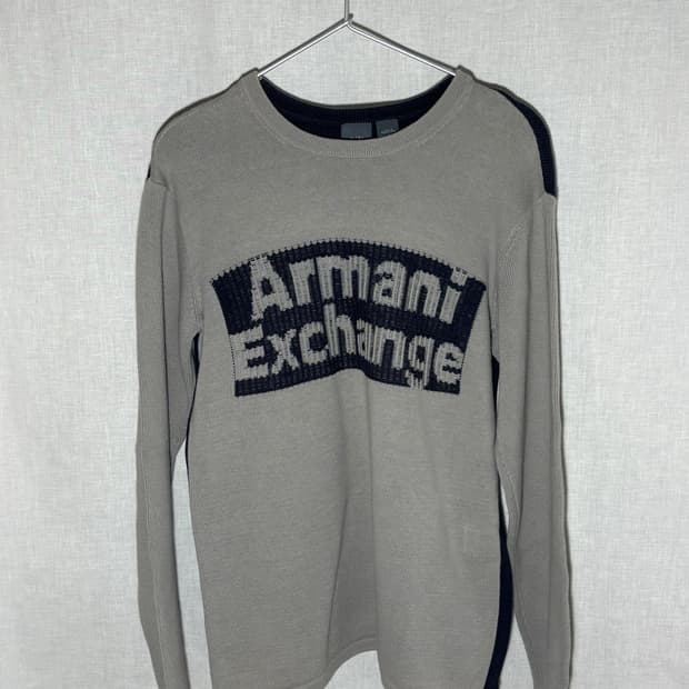 [M] 아르마니 익스체인지 로고 코튼 니트