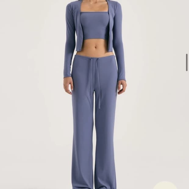 콘치웨어 세트(가디건+브라탑+와이드팬츠) 요가복 헬스복 필라테스 